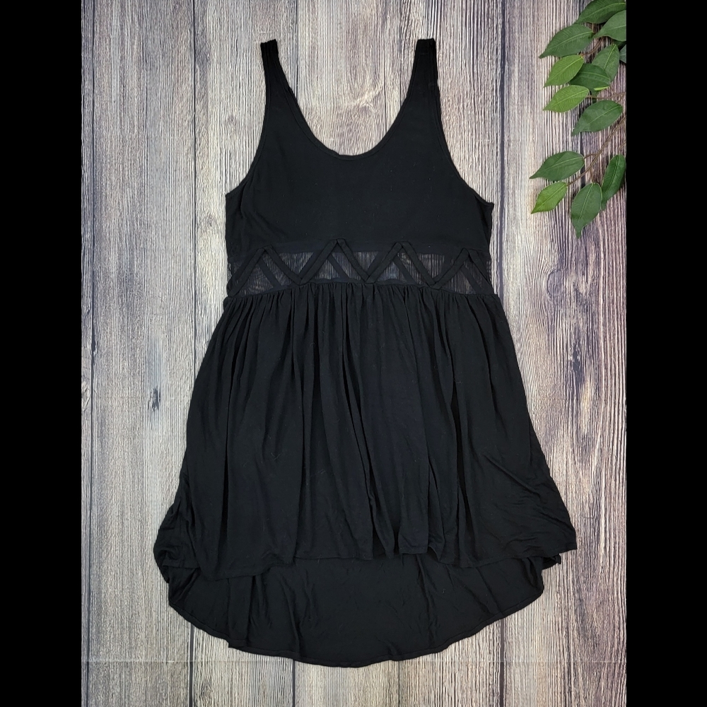 Stylestalker Black High Low Mesh Waist Dress